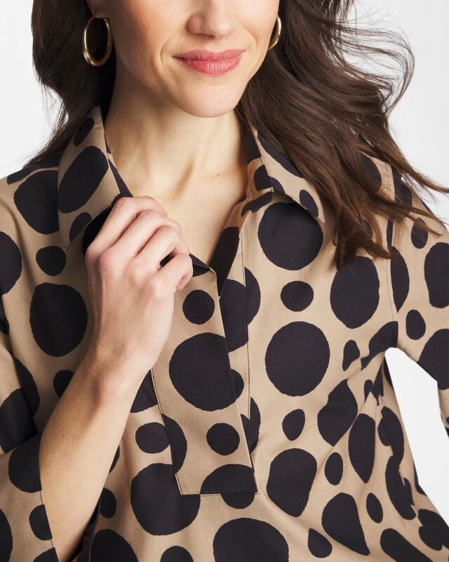 No Iron Stretch Global Dots Popover Tunic - image 4